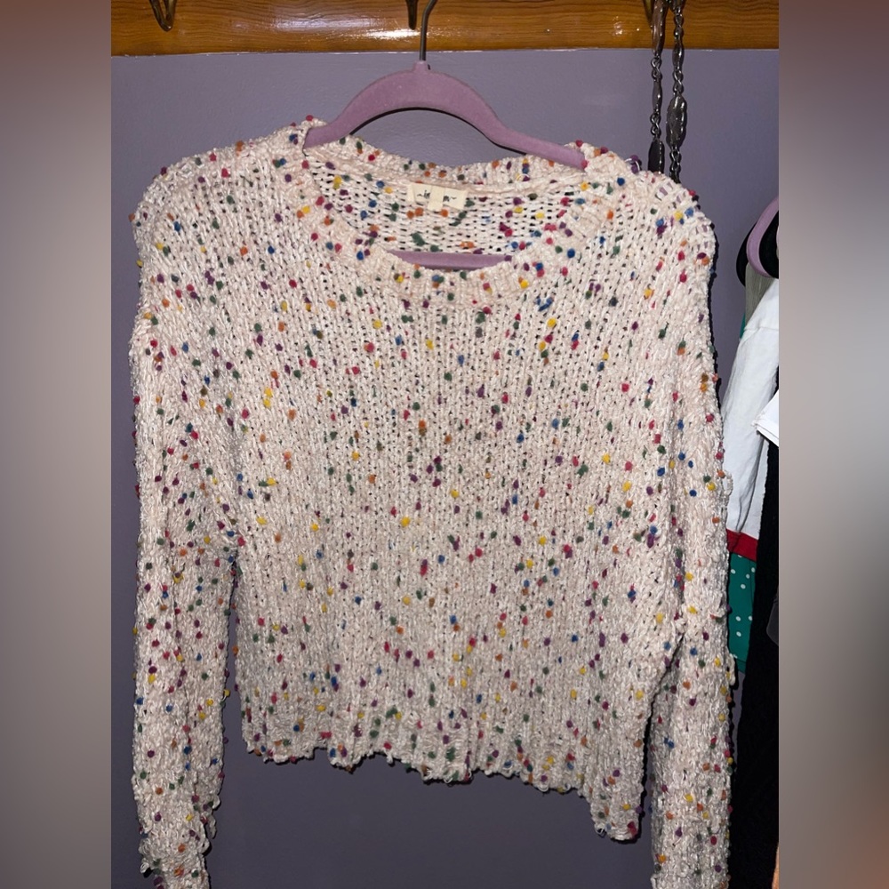 Polka dot knit sweater- small
